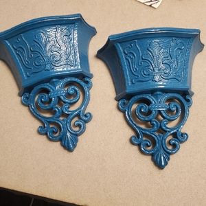 2 TURQUOISE WALL SCONES